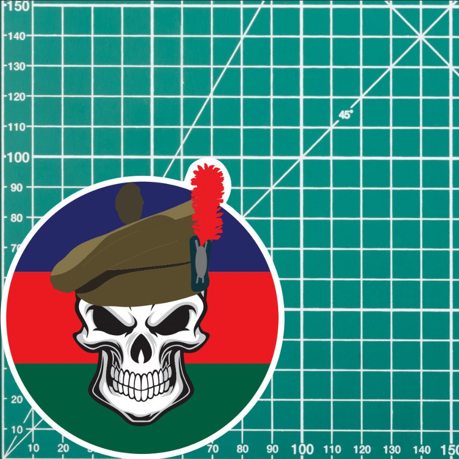 Skull with the Black Watch Glengarry TRF Vinyl Sticker - 10cm redplume