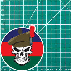 Skull with the Black Watch Glengarry TRF Vinyl Sticker - 10cm redplume