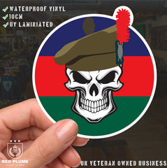 Skull with the Black Watch Glengarry TRF Vinyl Sticker - 10cm redplume