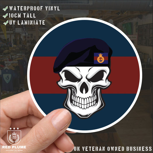 Skull with The Life Guards Beret TRF Vinyl Sticker - 10cm redplume