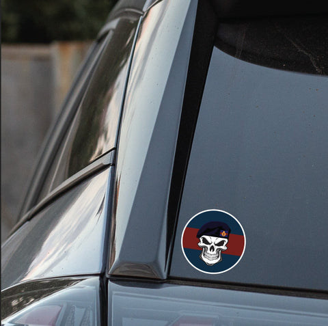Skull with The Life Guards Beret TRF Vinyl Sticker - 10cm redplume