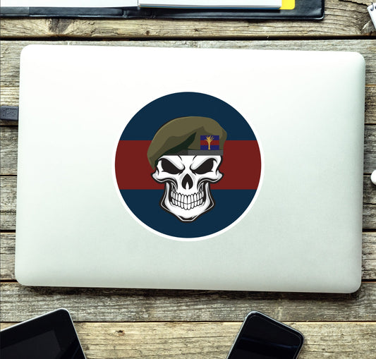 Skull with Welsh Guards Beret TRF Vinyl Sticker - 10cm redplume