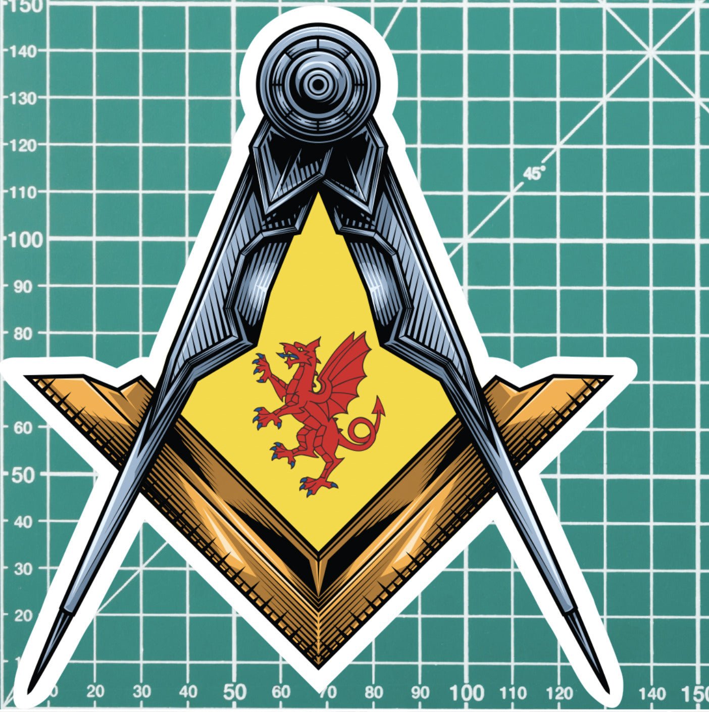 Somerset Masonic Sticker Square & Compass Union Vinyl Decal redplume