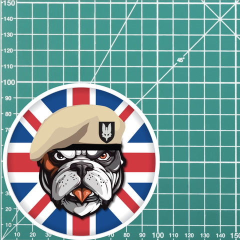 Special Air Service British Veteran Bulldog Decal - 10cm Vinyl Sticker redplume