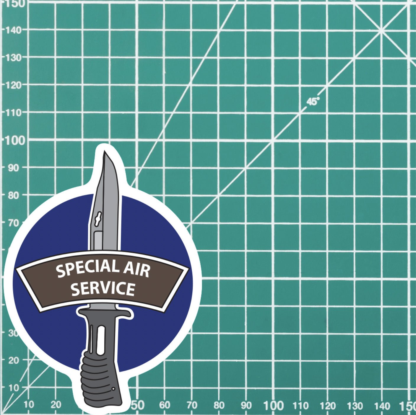 Special Air Service Decal, TRF Colours & Bayonet Design - 10cm redplume