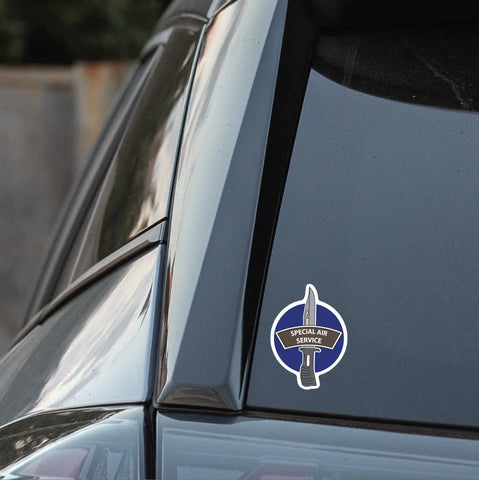 Special Air Service Decal, TRF Colours & Bayonet Design - 10cm - Red Plume