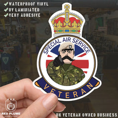 Special Air Service SAS Veteran UV Laminated Kitch & Beret Decal/Sticker redplume