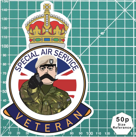 Special Air Service SAS Veteran UV Laminated Kitch & Beret Decal/Sticker redplume