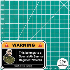 Special Air Service SAS Warning Funny Vinyl Sticker 100mm wide redplume