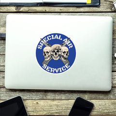 Special Air Service SAS Waterproof Vinyl Stickers Three Skull Design redplume