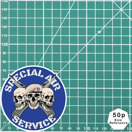 Special Air Service SAS Waterproof Vinyl Stickers Three Skull Design redplume