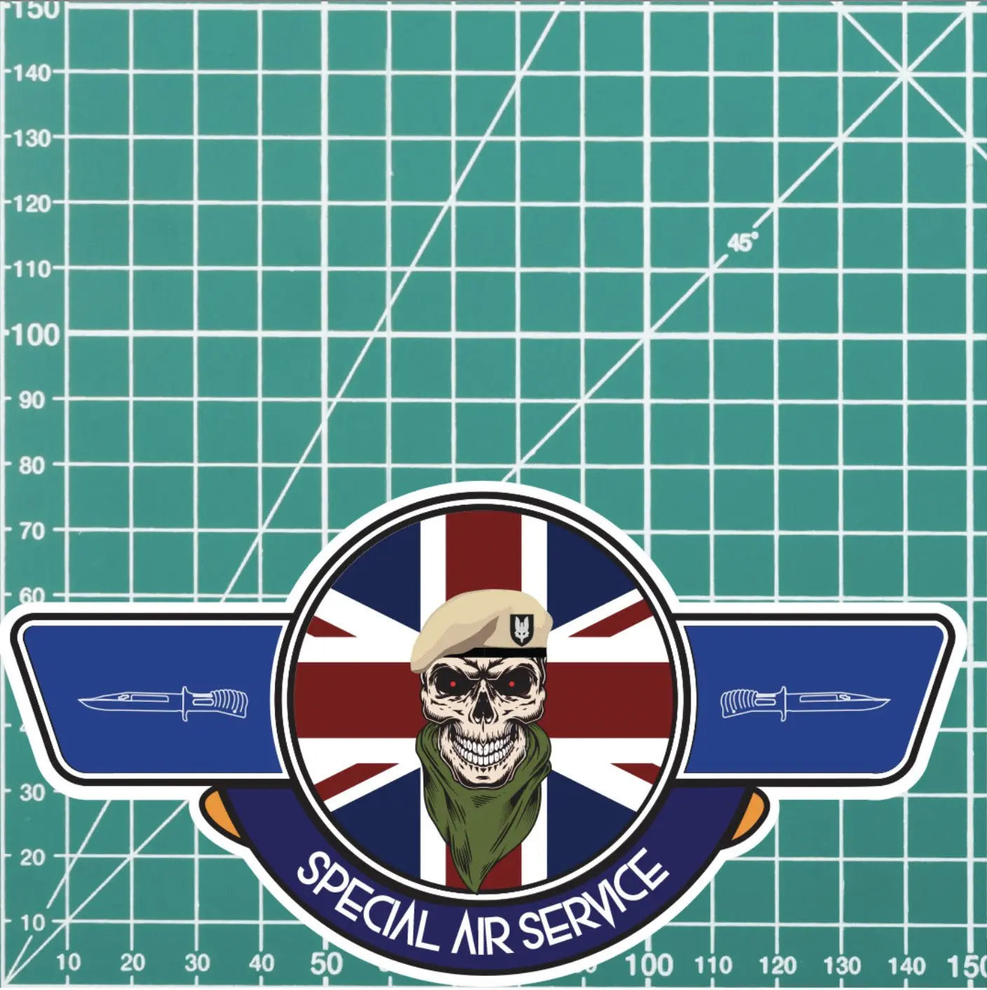 Special Air Service UV Laminated Vinyl Sticker - Wings redplume