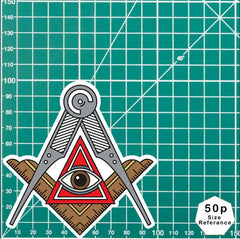 Square and Compass Decal - Craft Symbol Waterproof Laminated Vinyl - ProSteward redplume