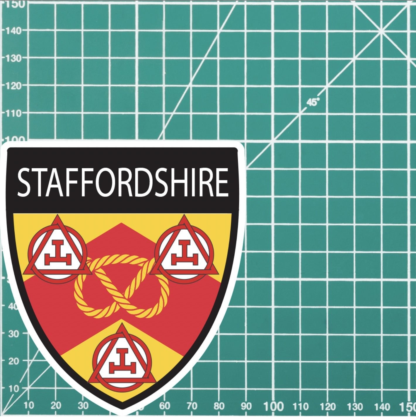 Staffordshire Masonic Holy Royal Arch Shield Sticker redplume