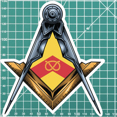 Staffordshire Masonic Sticker Square & Compass Union Vinyl Decal redplume