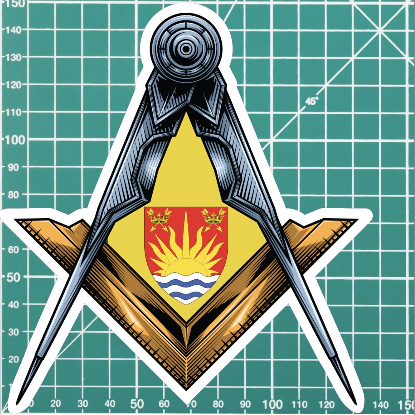 Suffolk Masonic Sticker Square & Compass Union Vinyl Decal redplume