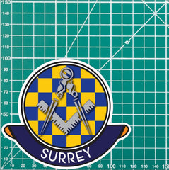 Surrey Masonic Car Sticker | UV Laminated redplume