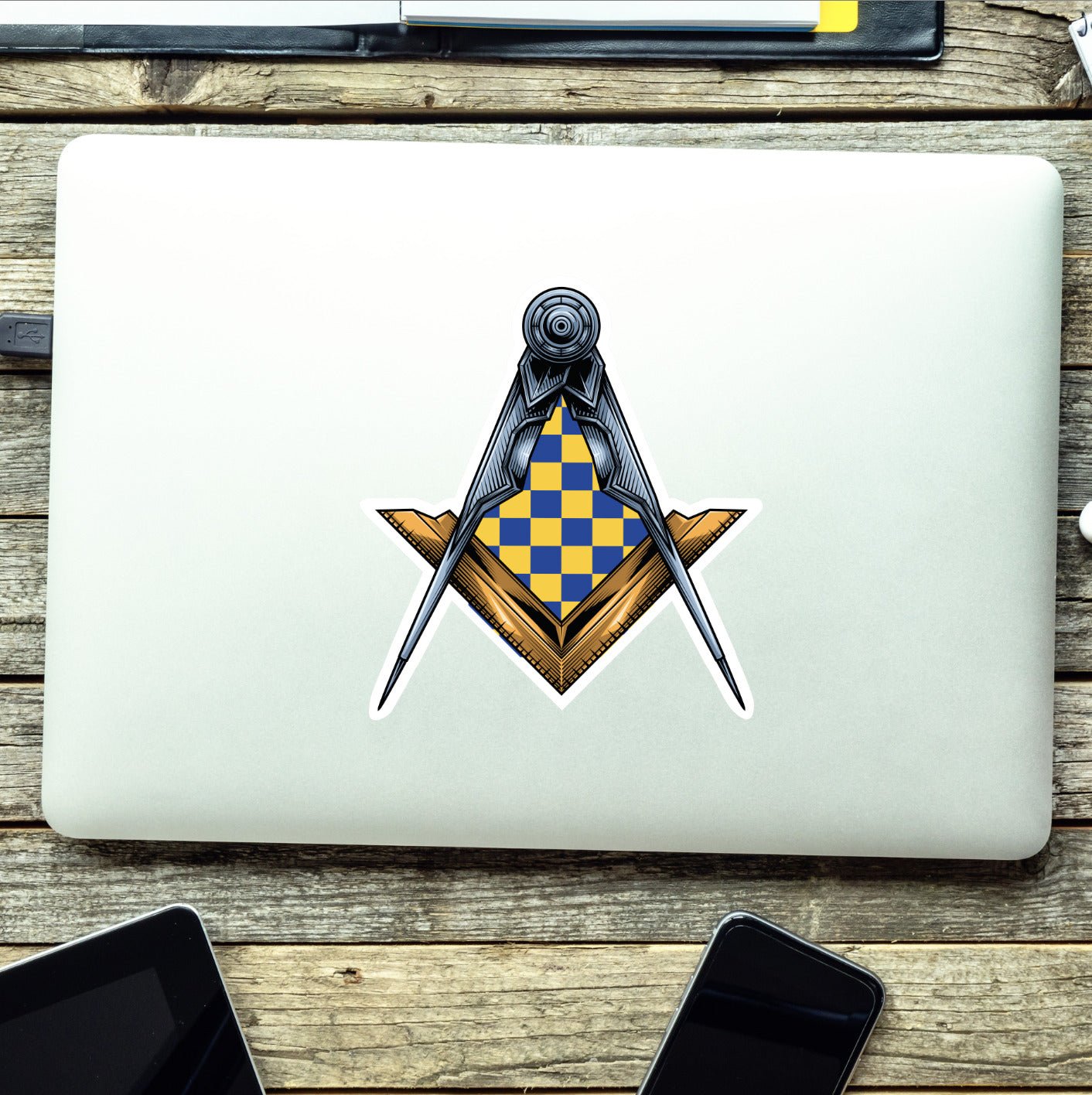 Surrey Masonic Stickers Square & Compass Union Vinyl Decal redplume