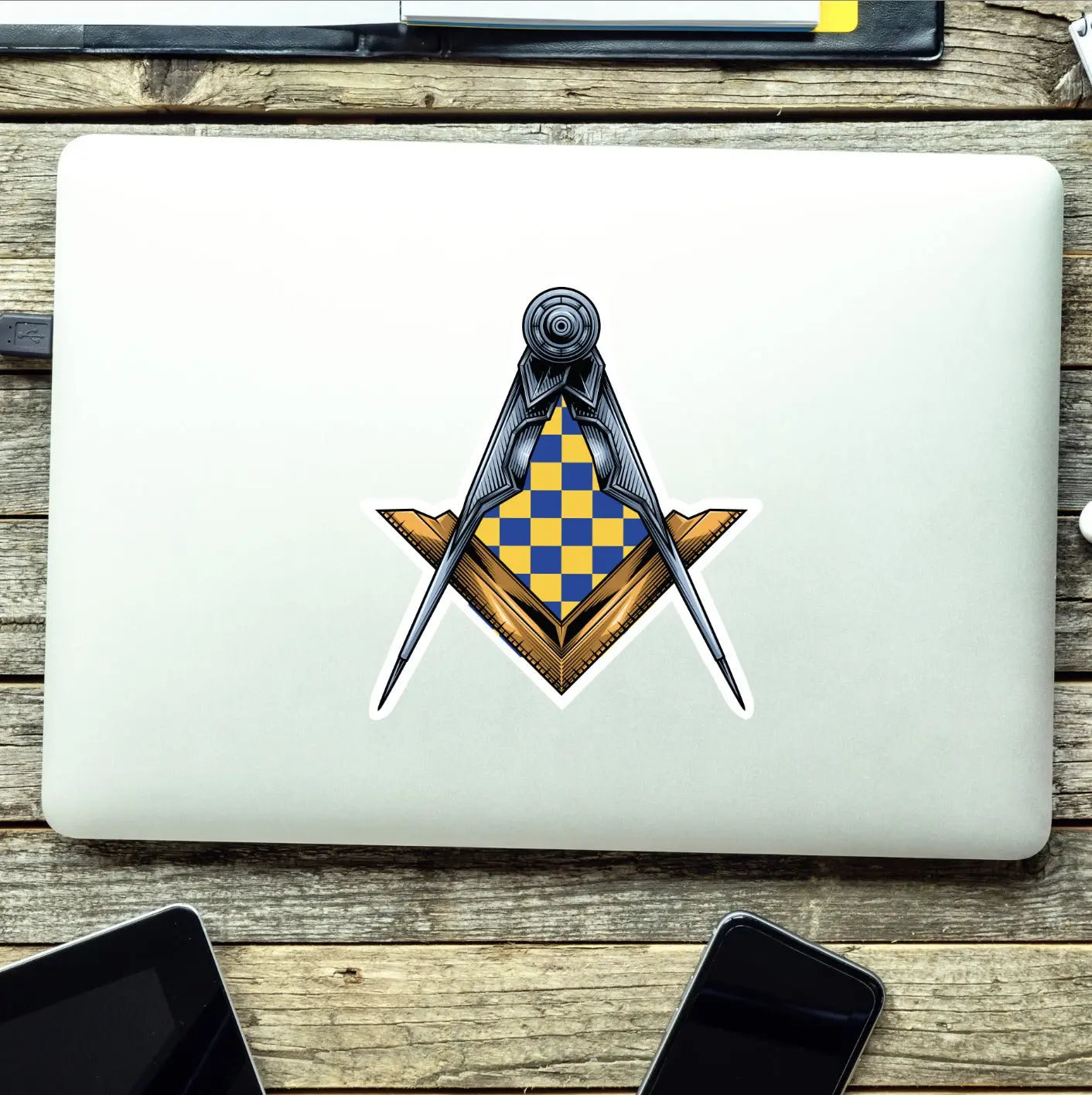 Surrey Masonic Stickers Square & Compass Union Vinyl Decal redplume