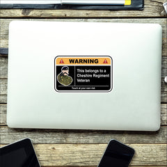 The Cheshire Regiment Warning Funny Vinyl Sticker 100mm wide redplume