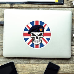 The Life Guards Skull with Beret UJ Vinyl Sticker - 10cm redplume