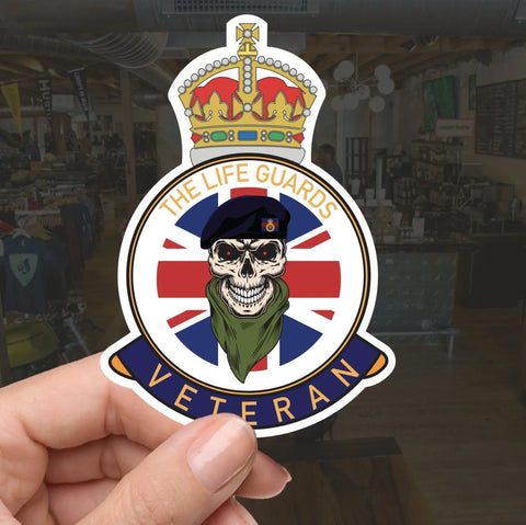 The Life Guards Veteran UV Laminated Lord Kitchener & Beret Decal - Red Plume