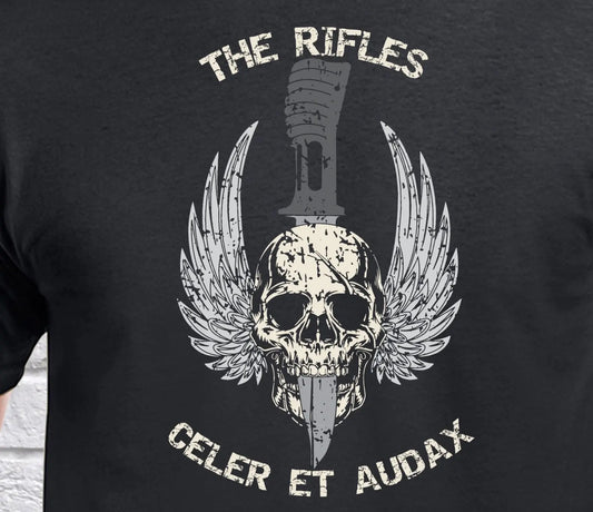 The Rifles Skulled Dagger T-Shirt - Red Plume