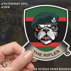 The Rifles TRF British Bulldog Vinyl Sticker - 10cm redplume