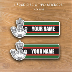 The Rifles Waterproof Vinyl Name Stickers - Personalised redplume