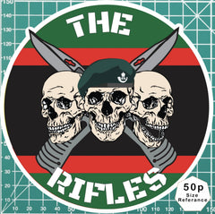 The Rifles Waterproof Vinyl Stickers Three Skull Design redplume