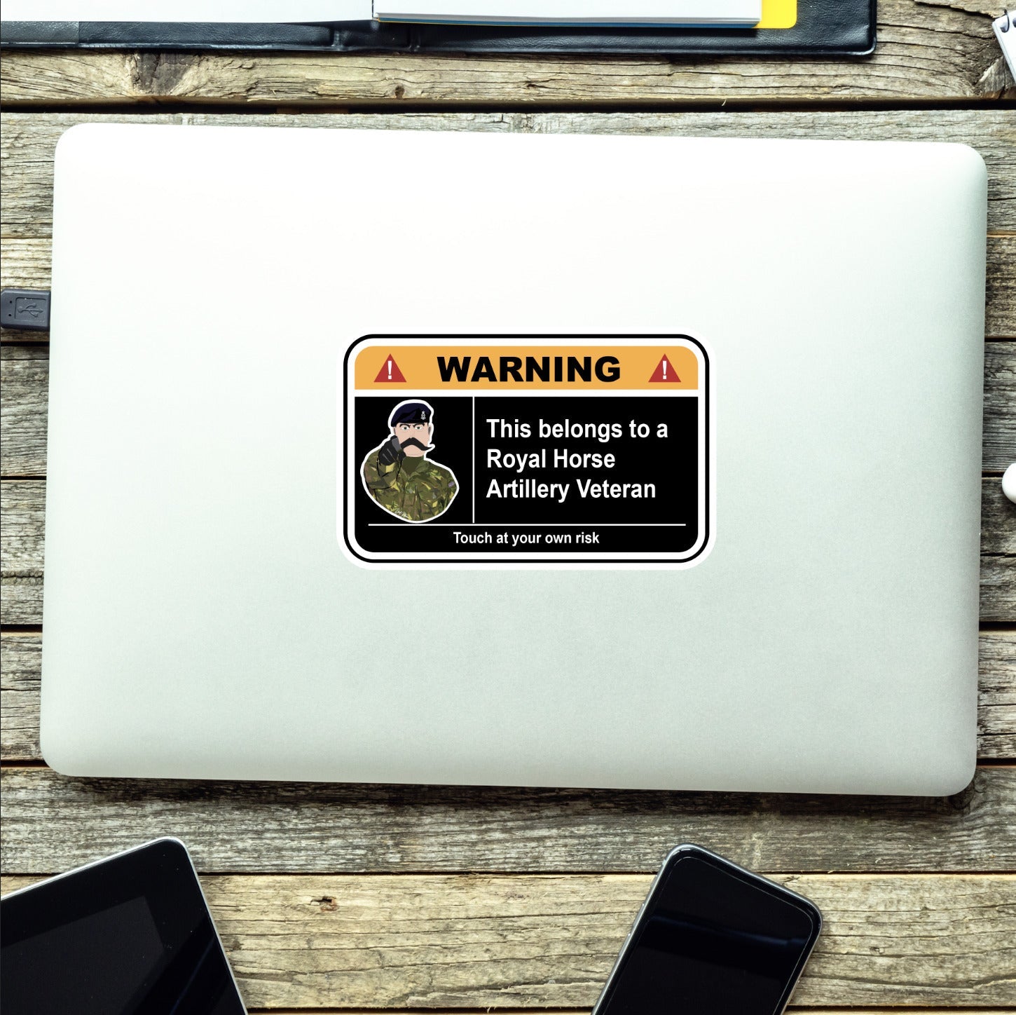 The Royal Horse Artillery Warning Funny Vinyl Sticker 100mm wide redplume