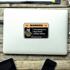 The Royal Horse Artillery Warning Funny Vinyl Sticker 100mm wide redplume