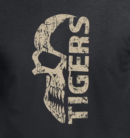 Tigers Distressed Skull T-Shirt Design redplume
