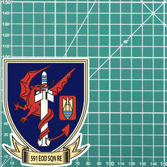 UV Laminated Royal Engineers 591 SQN EOD High-Quality Vinyl Sticker - 100mm redplume