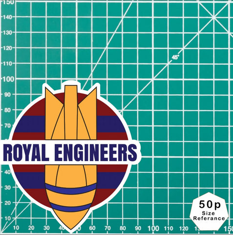 UV Laminated Royal Engineers EOD High-Quality Vinyl Sticker - 100mm - Red Plume