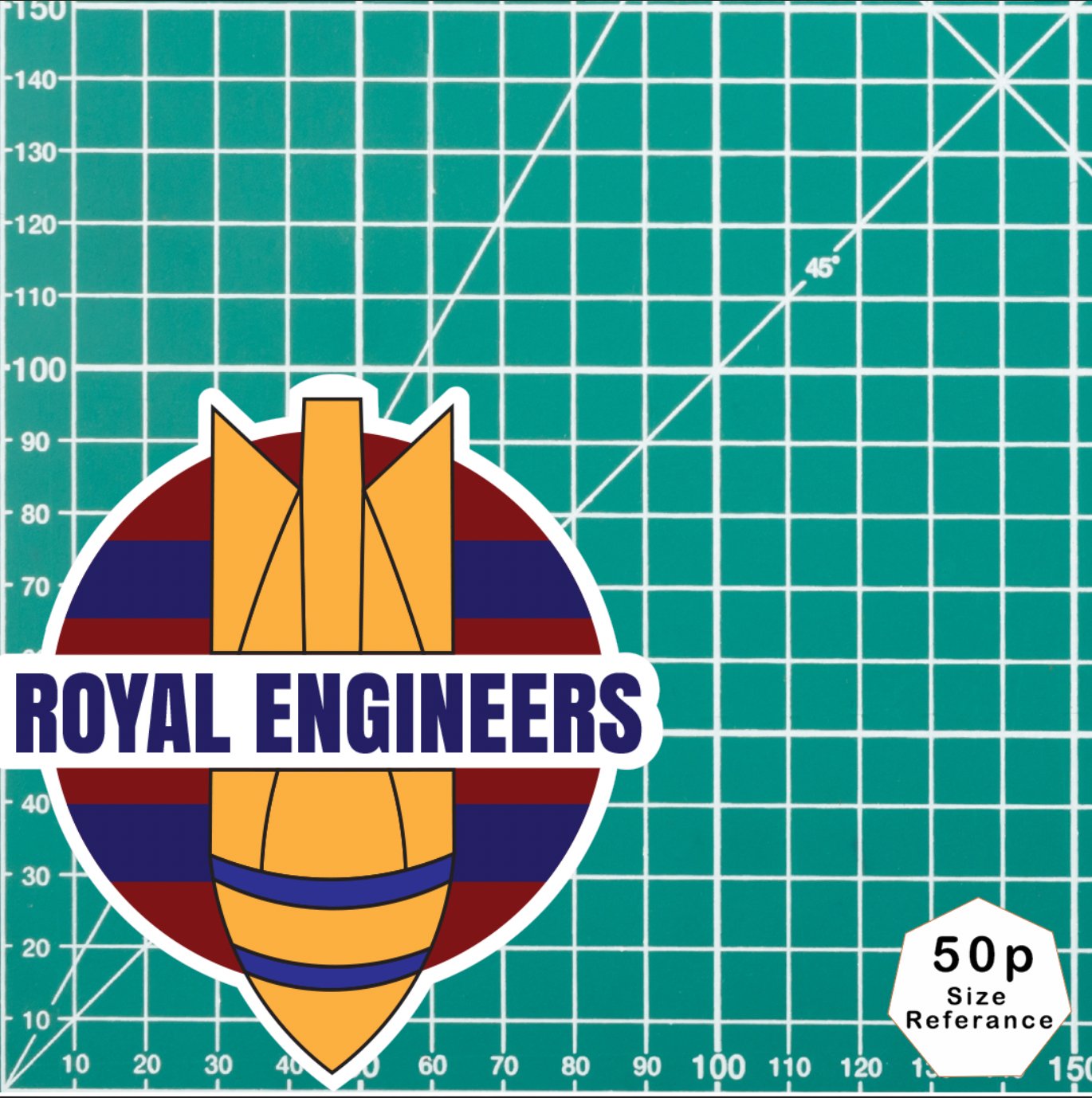 UV Laminated Royal Engineers EOD High-Quality Vinyl Sticker - 100mm redplume