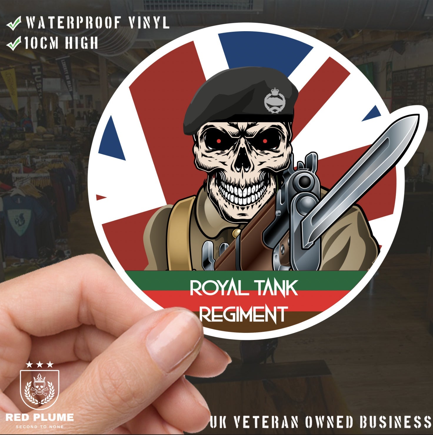 Vinyl Fix Bayonets Royal Tank Regiment Sticker redplume