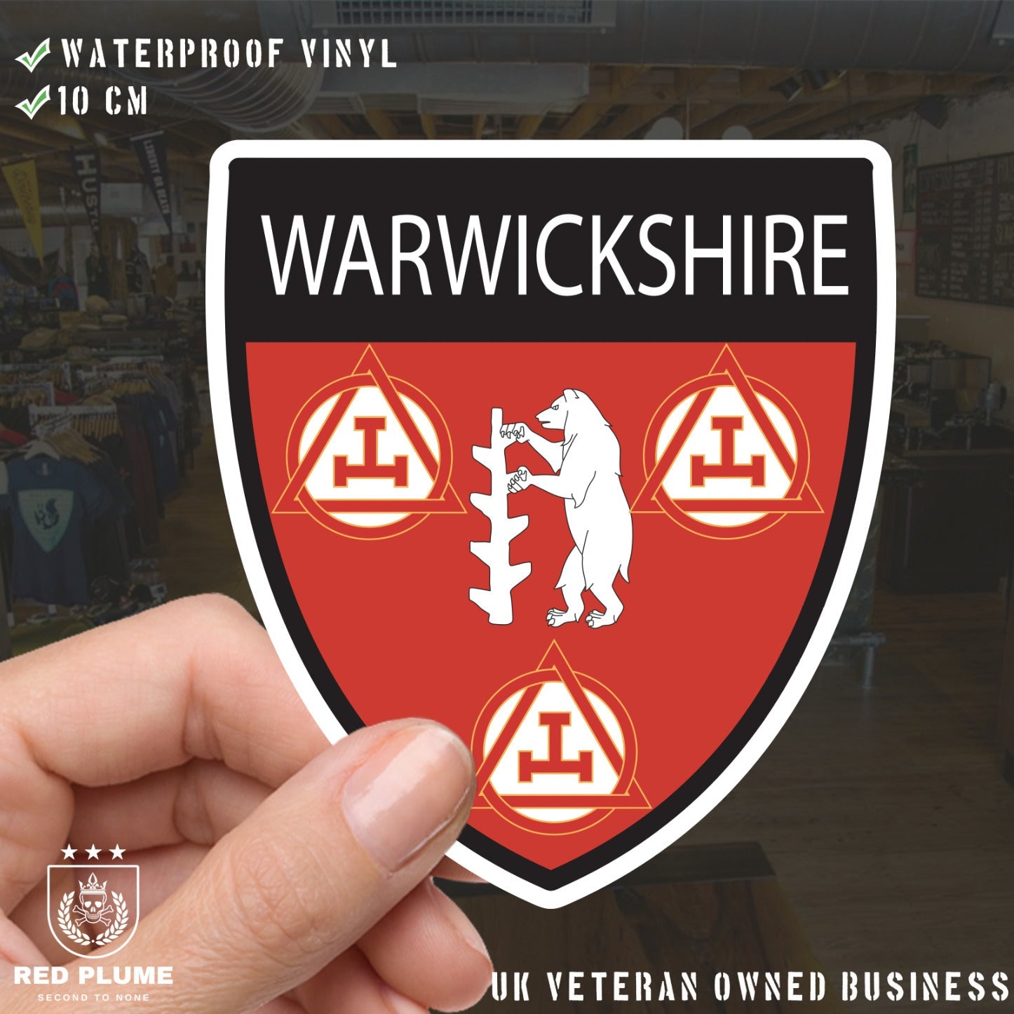 Warwickshire Masonic Holy Royal Arch Shield Sticker redplume