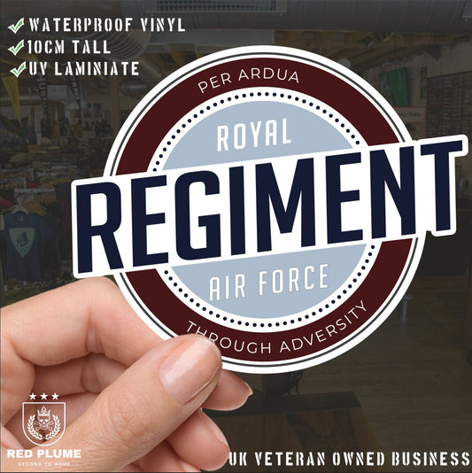 Waterproof Vinyl Decal - RAF Regiment | Retro | UV Laminated redplume