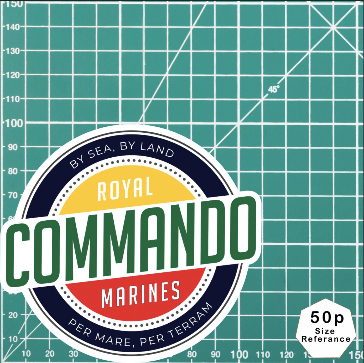 Waterproof Vinyl Decal - Royal Marines Commando - Retro FREE SHIPPING redplume
