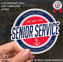 Waterproof Vinyl Decal - Senior Service - Retro redplume