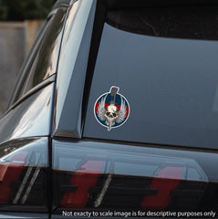 Waterproof Vinyl Household Division Colours Sticker - Winged Skull redplume