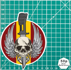 Waterproof Vinyl King's Royal Hussars KRH Sticker - Winged Skull redplume