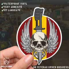 Waterproof Vinyl King's Royal Hussars KRH Sticker - Winged Skull redplume
