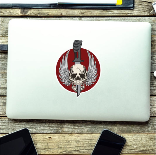 Waterproof Vinyl Parachute Regiment Sticker - Winged Skull redplume