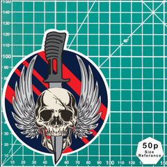 Waterproof Vinyl Royal Military Police RMP Sticker - Winged Skull redplume