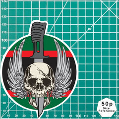 Waterproof Vinyl The Rifles Sticker - Winged Skull redplume