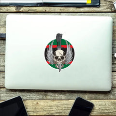 Waterproof Vinyl The Rifles Sticker - Winged Skull redplume