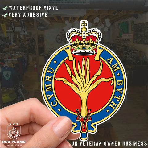 Welsh Guards - 6 Best-Selling Waterproof Stickers bundle - Red Plume
