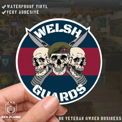 Welsh Guards - 6 Best-Selling Waterproof Stickers bundle - Red Plume